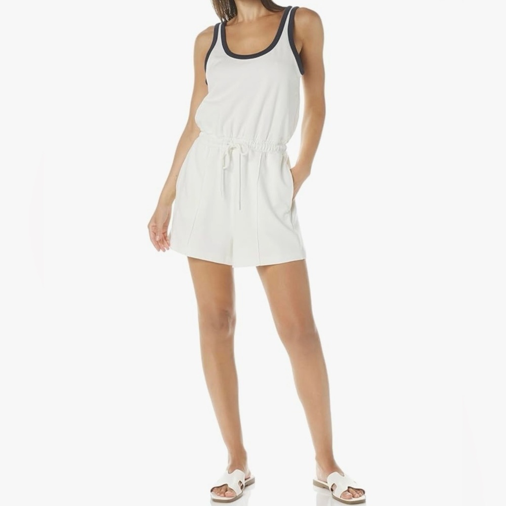 Sweaty Betty After Class Tie Waist Romper - Size 10 - lily white color - NWT